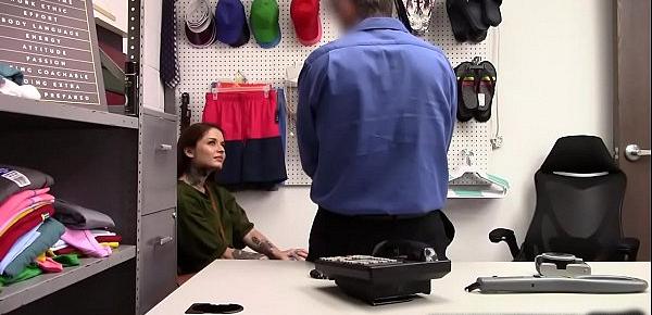  Security guard Rusty Nails offers the shoplifter milf for her freedom